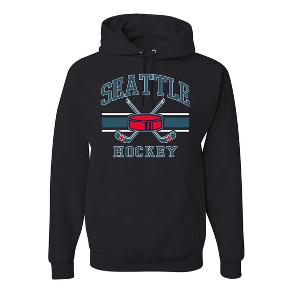 Wild Bobby City of Seattle Hockey Fantasy Fan Sports Unisex Hoodie Sweatshirt, Black, 3X-Large