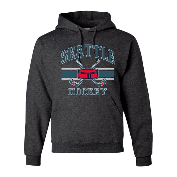 Wild Bobby City of Seattle Hockey Fantasy Fan Sports Unisex Hoodie Sweatshirt, Heather Black, Large
