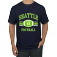 thumbnail image 1 of Wild Bobby City of Seattle SEA American Football Fantasy Fan Sports Men's Graphic T-Shirt, Navy, 2XL, 1 of 3