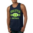 thumbnail image 1 of Wild Bobby City of Seattle SEA American Football Fantasy Fan Sports Mens Graphic Tank Top, Navy, 3XL, 1 of 3