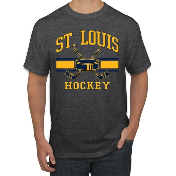 Wild Bobby City of St. Louis Hockey Fantasy Fan Sports Men's T-Shirt, Heather Black, Large