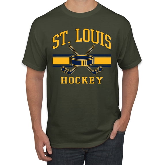 Wild Bobby City of St. Louis Hockey Fantasy Fan Sports Men's T-Shirt, Military Green, 4X-Large