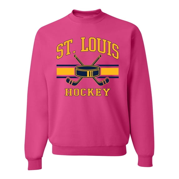 Wild Bobby City of St. Louis Hockey Fantasy Fan Sports Unisex Crewneck Sweatshirt, Fuschia, Medium