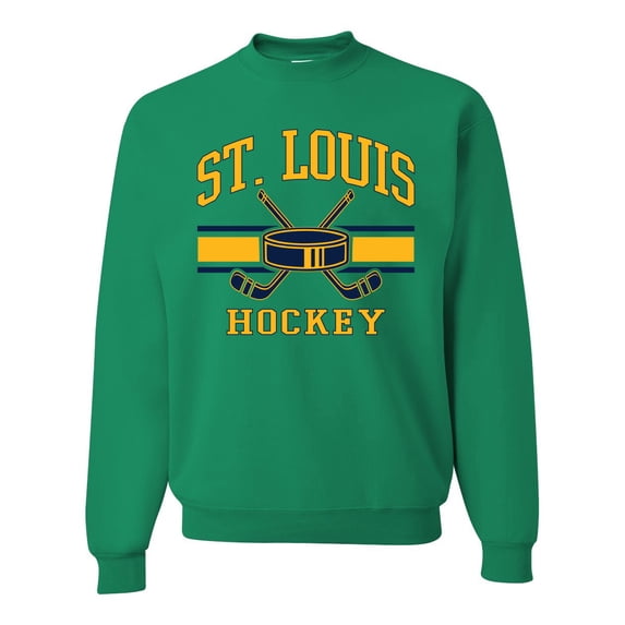 Wild Bobby City of St. Louis Hockey Fantasy Fan Sports Unisex Crewneck Sweatshirt, Kelly, 4X-Large