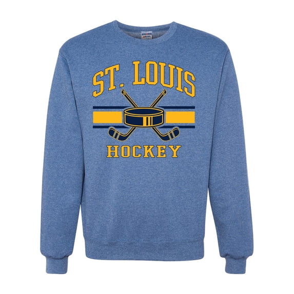 Wild Bobby City of St. Louis Hockey Fantasy Fan Sports Unisex Crewneck Sweatshirt, Vintage Heather Blue, Medium