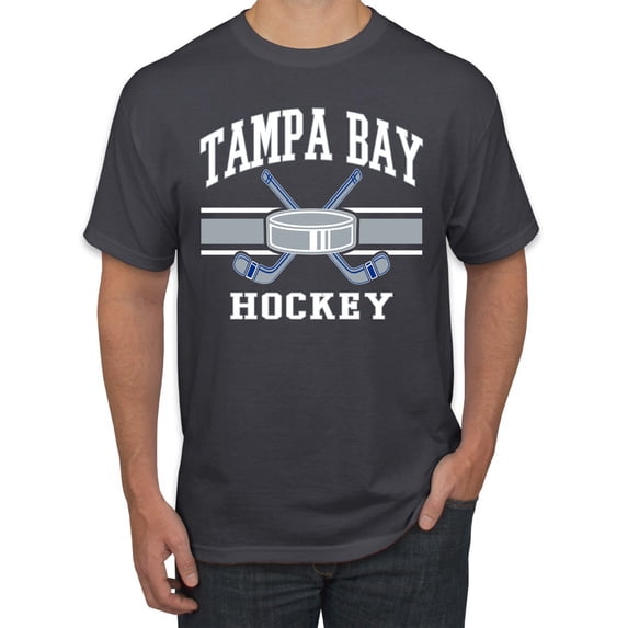 Wild Bobby City of Tampa Bay Hockey Fantasy Fan Sports Men's T-Shirt, Charcoal, Medium