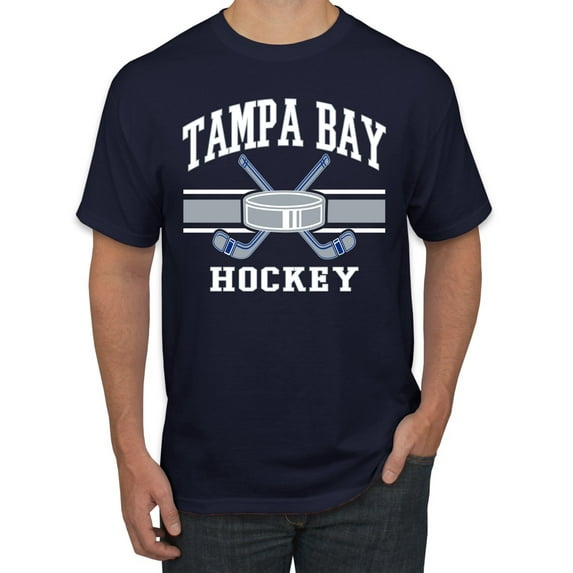 Wild Bobby City of Tampa Bay Hockey Fantasy Fan Sports Men's T-Shirt, Navy, Medium