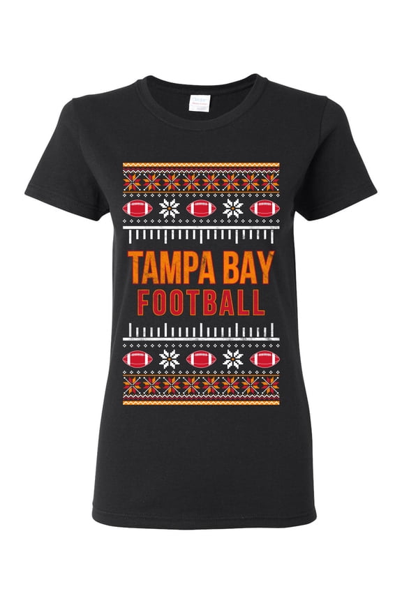 City of Tampa Bay TB American Football Fantasy Fan Sports Women Graphic T-Shirt, Black, Large
