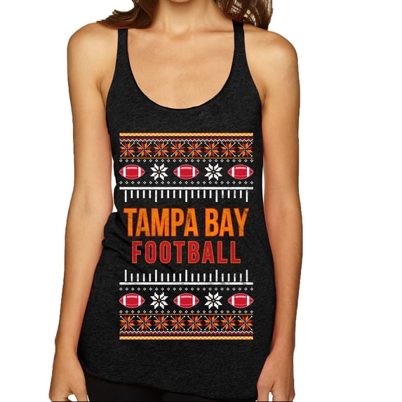 Wild Bobby City of Tampa Bay TB American Football Fantasy Fan Sports Women Tri-Blend Racerback Tank Top, Vintage Black, Medium