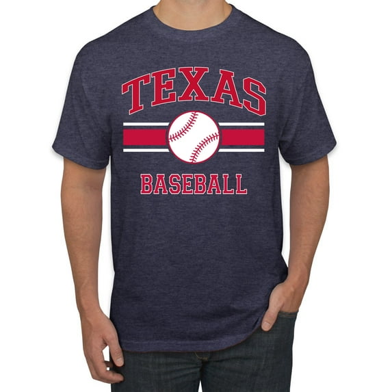 Wild Bobby City of Texas Baseball Fantasy Fan Sports Men's T-Shirt, Vintage Heather Navy, Small