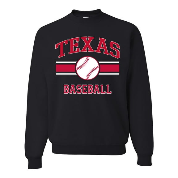 Wild Bobby City of Texas Baseball Fantasy Fan Sports Unisex Crewneck Sweatshirt, Black, Small