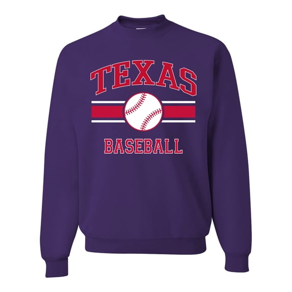 Wild Bobby City of Texas Baseball Fantasy Fan Sports Unisex Crewneck Sweatshirt, Purple, X-Large