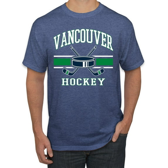 Wild Bobby City of Vancouver Hockey Fantasy Fan Sports Men's T-Shirt, Vintage Heather Blue, Large