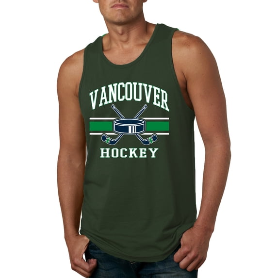 Wild Bobby City of Vancouver Hockey Fantasy Fan Sports Men's Tank Top, Forest Green, XX-Large