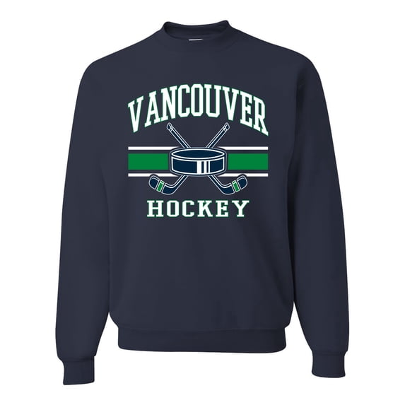 Wild Bobby City of Vancouver Hockey Fantasy Fan Sports Unisex Crewneck Sweatshirt, Navy, 3X-Large