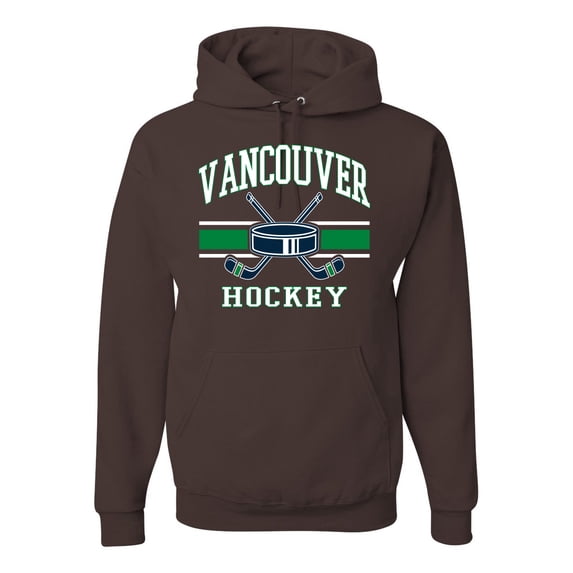 Wild Bobby City of Vancouver Hockey Fantasy Fan Sports Unisex Hoodie Sweatshirt, Brown, X-Large