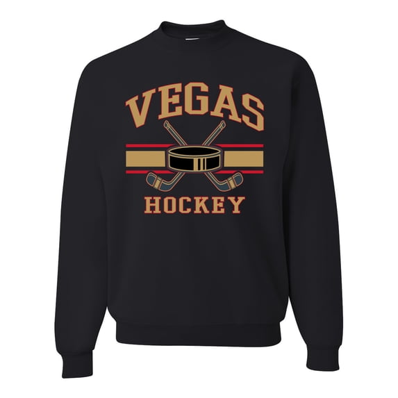 Wild Bobby City of Vegas Hockey Fantasy Fan Sports Unisex Crewneck Sweatshirt, Black, 3X-Large