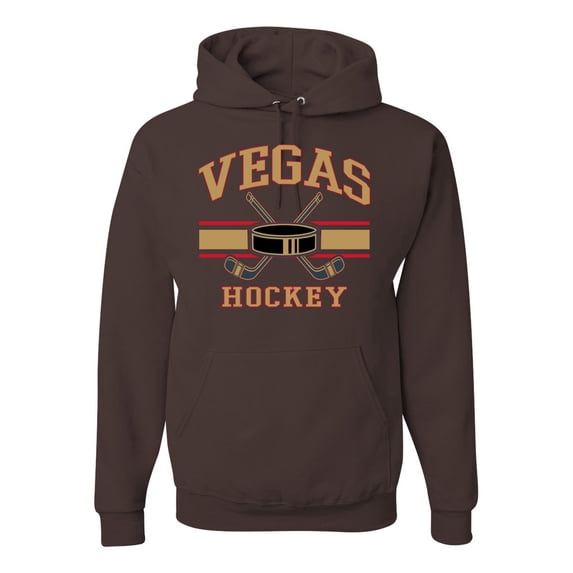 Wild Bobby City of Vegas Hockey Fantasy Fan Sports Unisex Hoodie Sweatshirt, Brown, Small