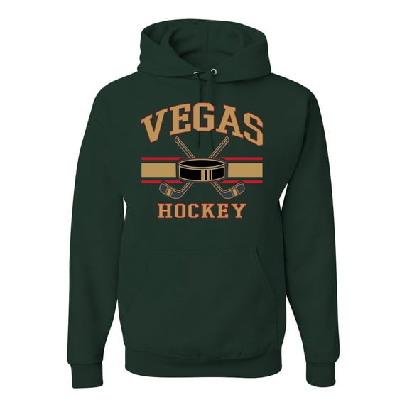 Wild Bobby City of Vegas Hockey Fantasy Fan Sports Unisex Hoodie Sweatshirt, Forest Green, X-Large