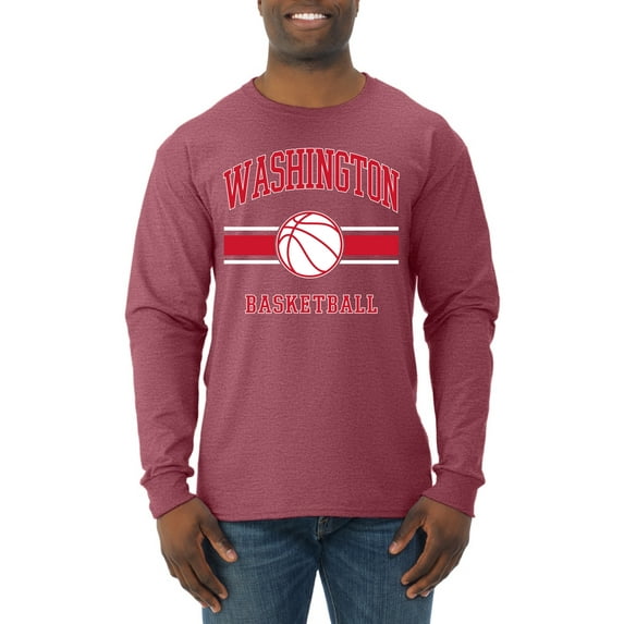 Wild Bobby City of Washington Basketball Fantasy Fan Sports Mens Long Sleeve Shirt, Vintage Heather Red, XX-Large