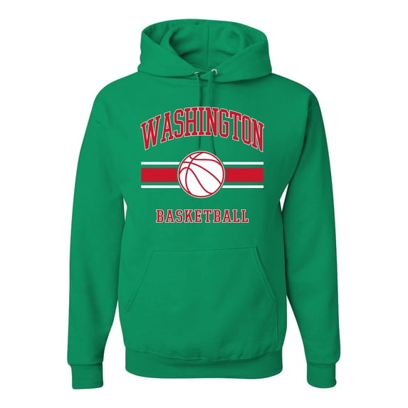 Wild Bobby City of Washington Basketball Fantasy Fan Sports Unisex Hoodie Sweatshirt, Kelly, Medium