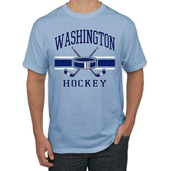 Wild Bobby City of Washington Hockey Fantasy Fan Sports Men's T-Shirt, Light Blue, 3X-Large