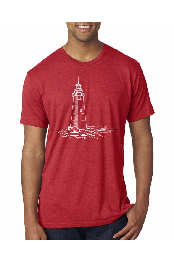 Classic Coastal Lighthouse Cove Men Premium Tri Blend Tee