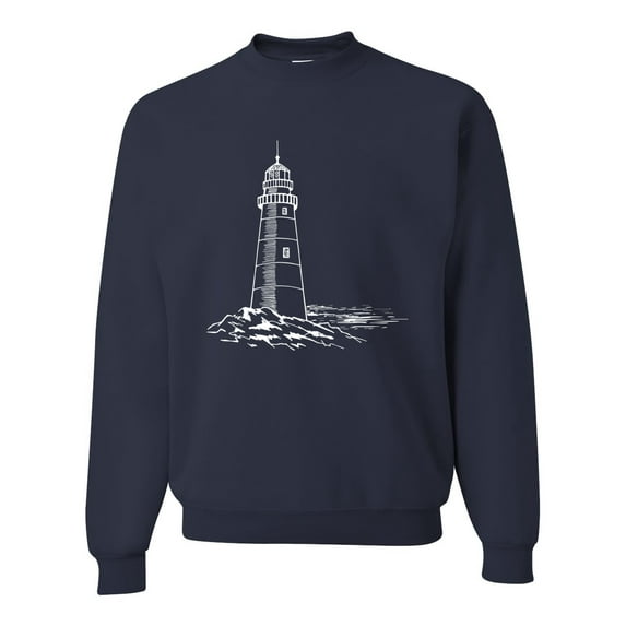 Wild Bobby Classic Coastal Lighthouse Cove Unisex Crewneck Sweatshirt