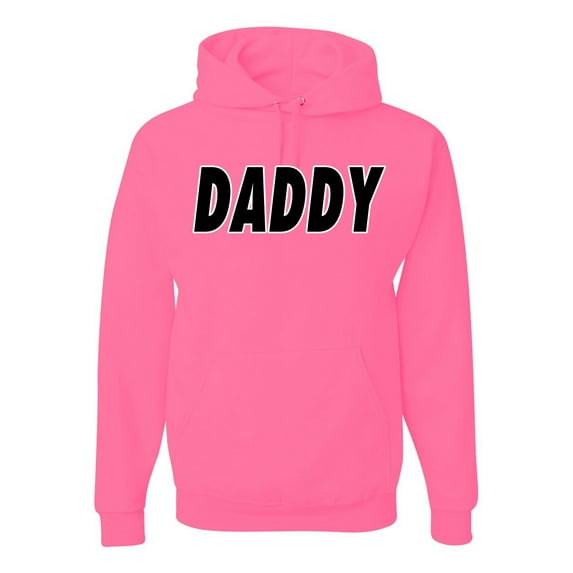 Wild Bobby, Classic Daddy Dad, Father's Day, Unisex Graphic Hoodie Sweatshirt, Neon Pink, Medium