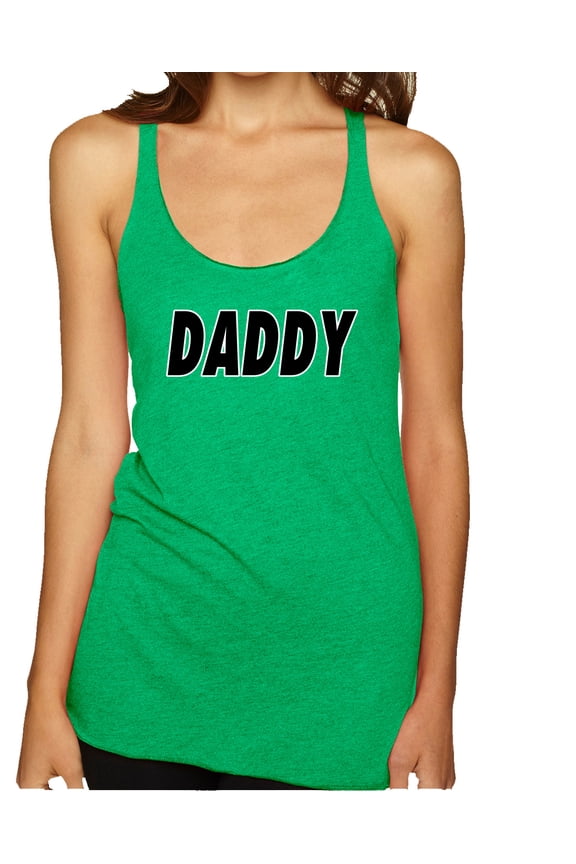 , Classic Daddy Dad, Father's Day, Women Tri-Blend Racerback Tank Top, Envy, Large