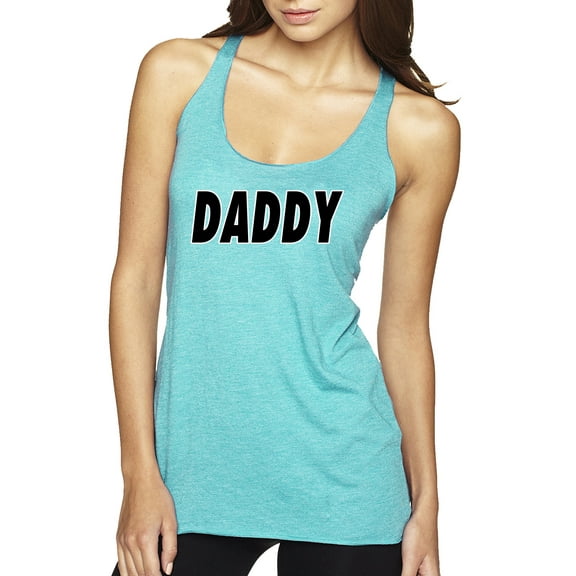 Wild Bobby, Classic Daddy Dad, Father's Day, Women Tri-Blend Racerback Tank Top, Tahiti Blue, X-Large