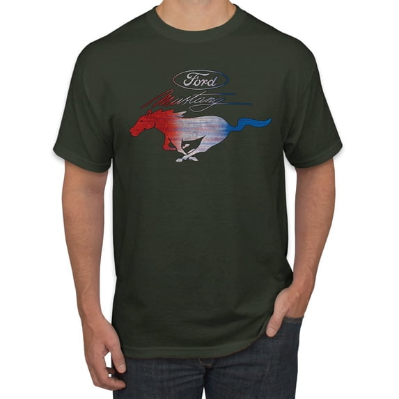 Wild Bobby, Classic Ford Mustang Car Logo, Cars and Trucks, Men's Graphic T-Shirt, Forest Green, 5X-Large