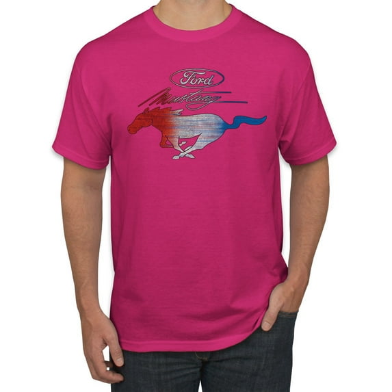 Wild Bobby, Classic Ford Mustang Car Logo, Cars and Trucks, Men's Graphic T-Shirt, Fuschia, Medium