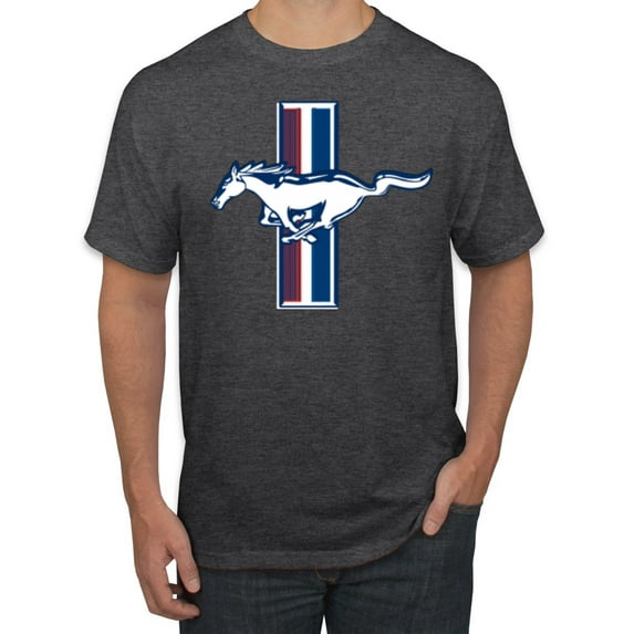 Wild Bobby, Classic Ford Mustang Car Logo, Cars and Trucks, Men's Graphic T-Shirt, Heather Black, Medium