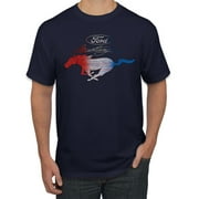 Wild Bobby, Classic Ford Mustang Car Logo, Cars and Trucks, Mens Graphic T-Shirt, Navy, Small