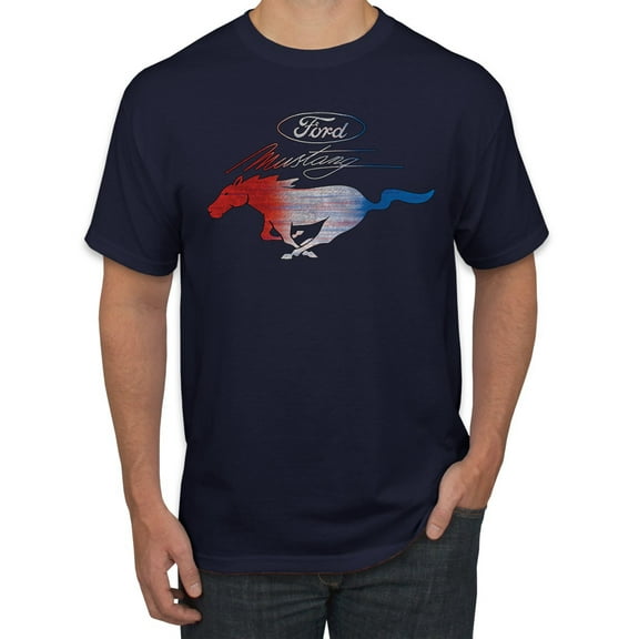 Wild Bobby, Classic Ford Mustang Car Logo, Cars and Trucks, Men's Graphic T-Shirt, Navy, XX-Large