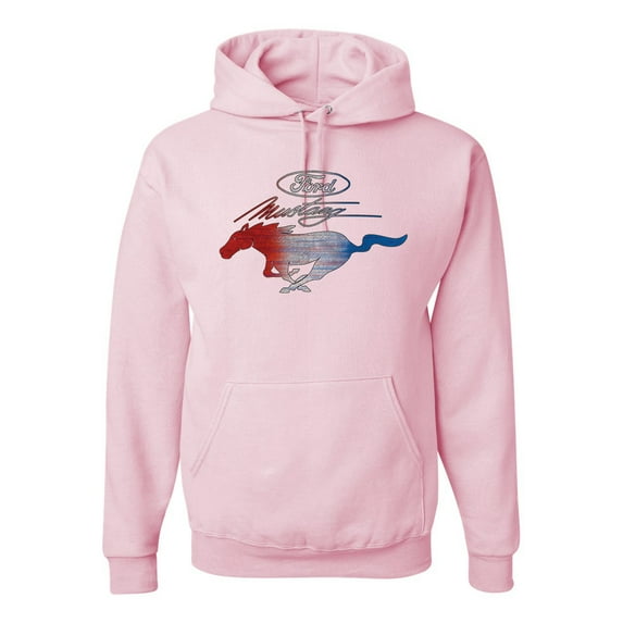 Wild Bobby, Classic Ford Mustang Car Logo, Cars and Trucks, Unisex Graphic Hoodie Sweatshirt, Light Pink, Medium