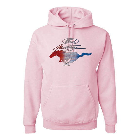 Wild Bobby, Classic Ford Mustang Car Logo, Cars and Trucks, Unisex Graphic Hoodie Sweatshirt, Light Pink, X-Large
