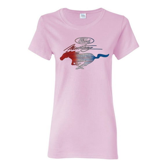 Wild Bobby, Classic Ford Mustang Car Logo, Cars and Trucks, Womens Graphic T-Shirt, Light Pink, X-Large