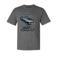thumbnail image 1 of Wild Bobby, Classic Ford Mustang Mach 1 A Little Horseplay, Cars and Trucks, Garment-Dyed Washed Look Short Sleeve Tees, Charcoal, Small, 1 of 3