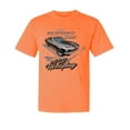 thumbnail image 1 of Wild Bobby, Classic Ford Mustang Mach 1 A Little Horseplay, Cars and Trucks, Garment-Dyed Washed Look Short Sleeve Tees, Neon Orange, Medium, 1 of 3