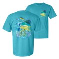 thumbnail image 1 of Wild Bobby, Classic Fresh Mahi Classic Nautical Fish, Fishing, Front and Back Garment-Dyed Short Sleeve Tees, Blue Lagoon, Small, 1 of 3