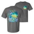 thumbnail image 1 of Wild Bobby, Classic Fresh Mahi Classic Nautical Fish, Fishing, Front and Back Garment-Dyed Short Sleeve Tees, Charcoal, Medium, 1 of 3