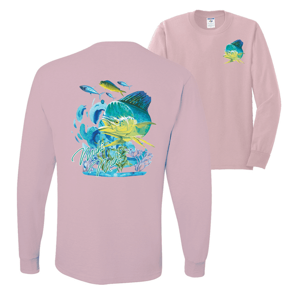 Wild Bobby, Classic Fresh Mahi Classic Nautical Fish Fishing Mens Long Sleeve Shirt