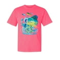 thumbnail image 1 of Wild Bobby, Classic Fresh Mahi Classic Nautical, Fish, Garment-Dyed Washed Look Short Sleeve Tees, Neon Pink, 2XL, 1 of 3