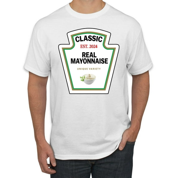 Wild Bobby Classic Mayonnaise Mayo Dressing Funny Condiment Tshirt Suit DIY Costume Tee Men Tee