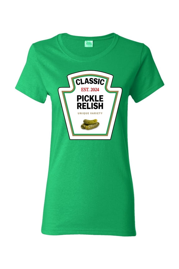 Classic Pickle Relish Funny Condiment Tshirt Suit DIY Costume Tee Women Graphic Tee