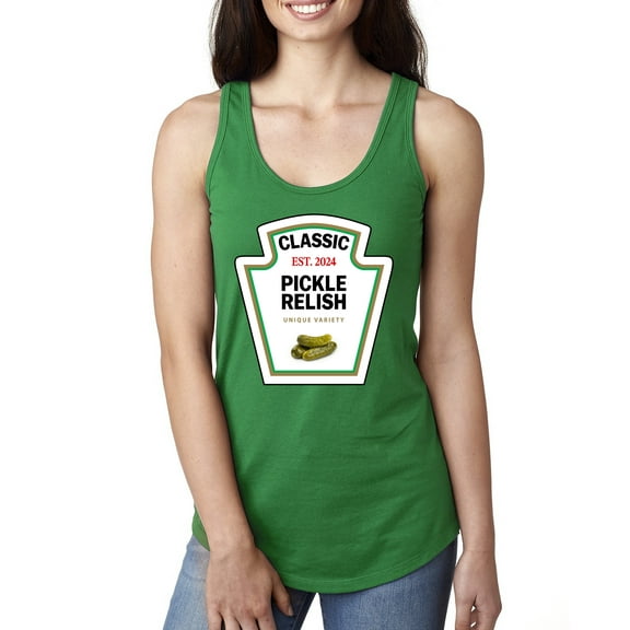 Wild Bobby Classic Pickle Relish Funny Condiment Tshirt Suit DIY Costume Tee Women Racerback Tank Top