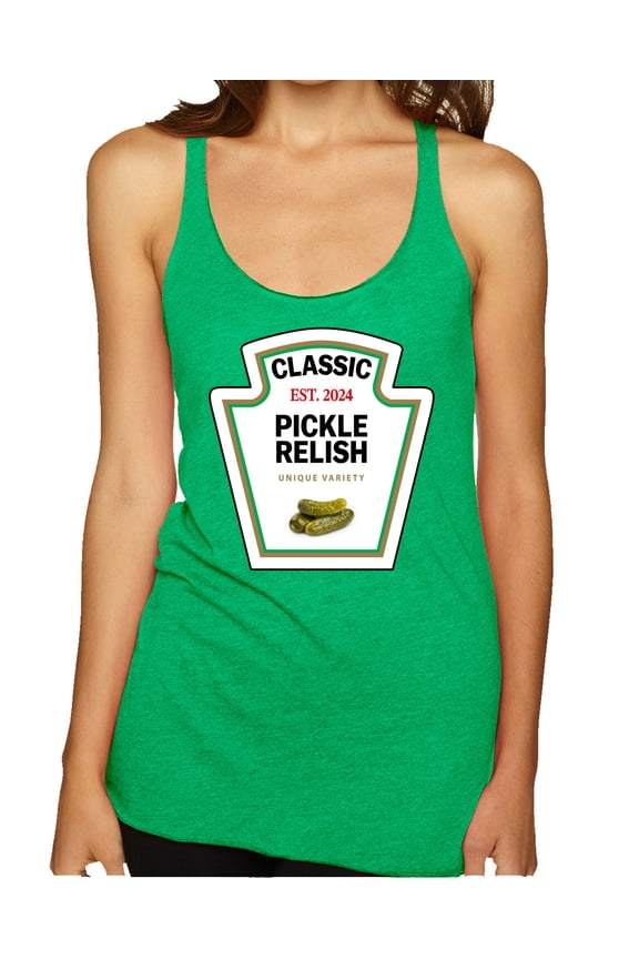 Classic Pickle Relish Funny Condiment Tshirt Suit DIY Costume Tee Women Tri-Blend Racerback Tank Top