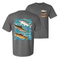 thumbnail image 1 of Wild Bobby, Classic Rainbow Brook Brown Trout Fish Trio, Fishing, Front and Back Garment-Dyed Short Sleeve Tees, Charcoal, Small, 1 of 3